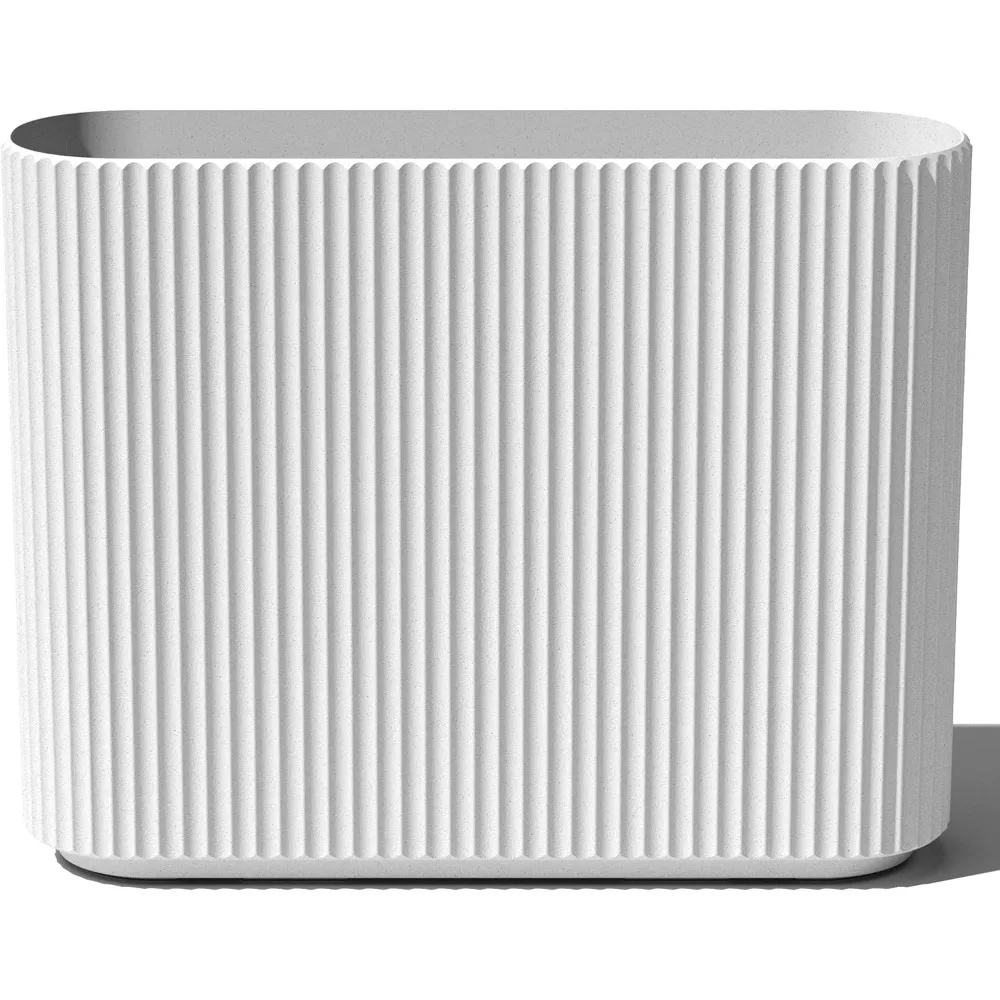 

Veradek Demi Series Span Planter for Front Porch, Patio, Backyard | Durable Plastic-Concrete Material | Modern Décor for Shrubs,