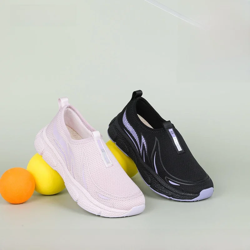 fuli-spring-2026-women's-casual-shoes-breathable-lightweight-sporty-flat-heel-round-toe-deep-mouth-glue-adhesive-rubber-foam