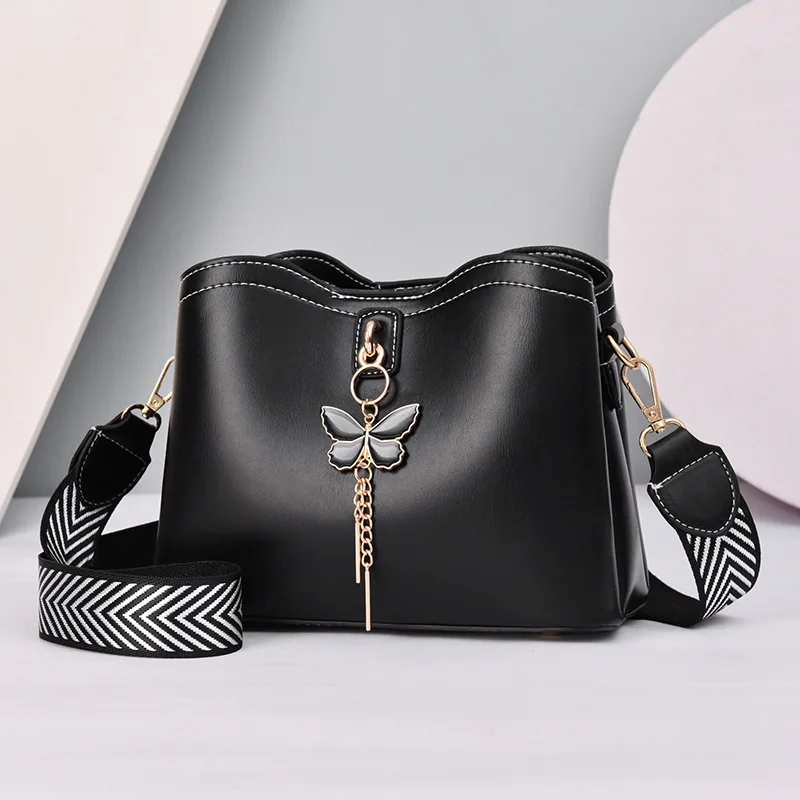 2022 Women White Handbag New Designer Butterfly Tassel PU Leather Messenger Bags Ladies Crossbody Female Tote Shoulder Bag