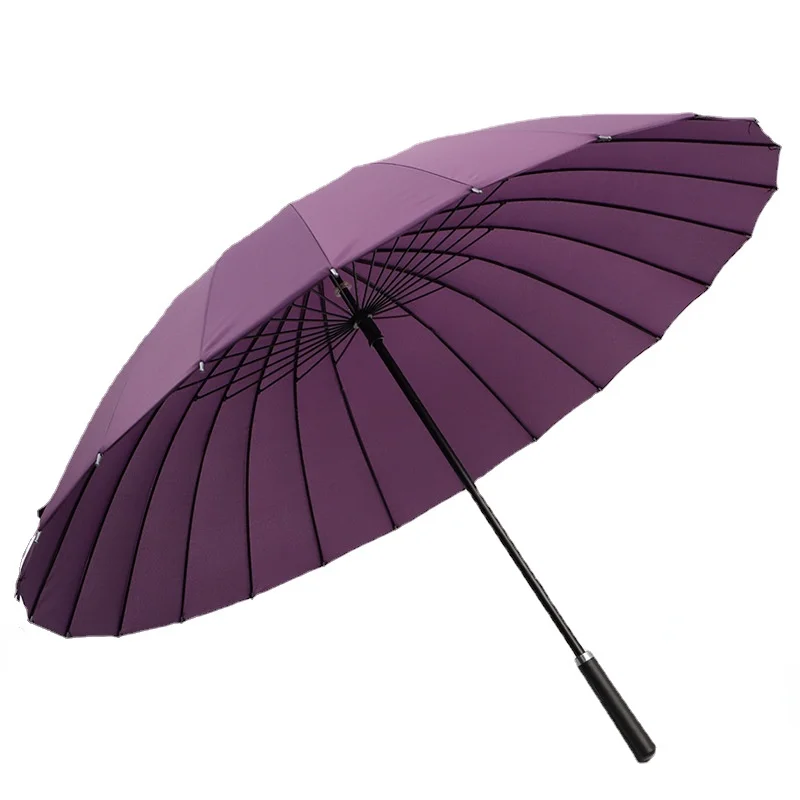 Business 24 Bone Manual Long Umbrella Men Women Retro Red Balck Large Umbrella Anti-storm Sunscreen Cute Household Umbrella