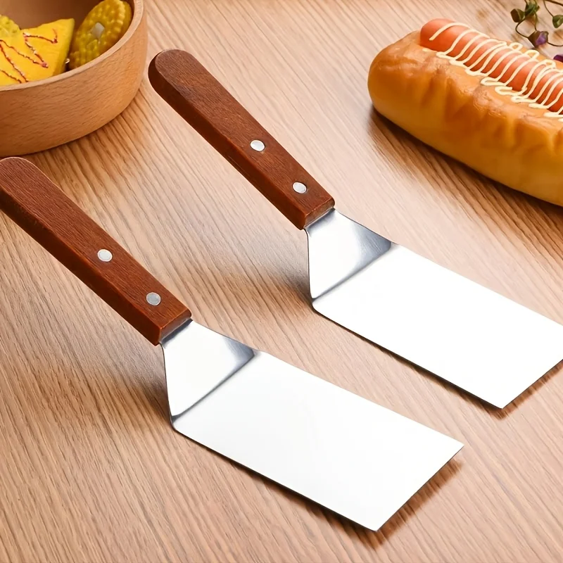 1Pc Stainless Steel Frying Spatula Pancake Turner Steak Cooking BBQ Kitchen Accessories Gadgets Tools Home Camping Grill Pan
