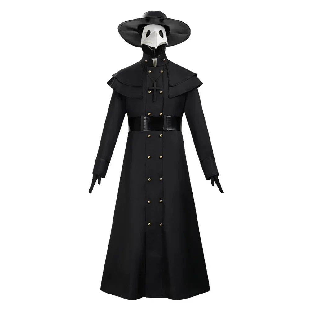 Steampunk Plague Doctor Costume - Medieval Bird Beak Mask & Crow Outfit for Halloween Stage Performance & Assassin Cosplay - view 3