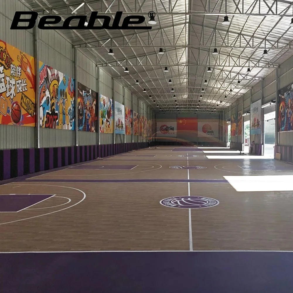 プロの滑り止め屋内フローリング、バスケットボールの標準PVCスポーツフローリング