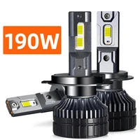 Potentes bombillas LED superbrillantes para faros delanteros de coche, 190W, H1, H7, H4, H11, H8, 9005, HB3, 9006, HB4, D2H, D1S, 6000K, blanco, Plug n Play, luces para automóvil