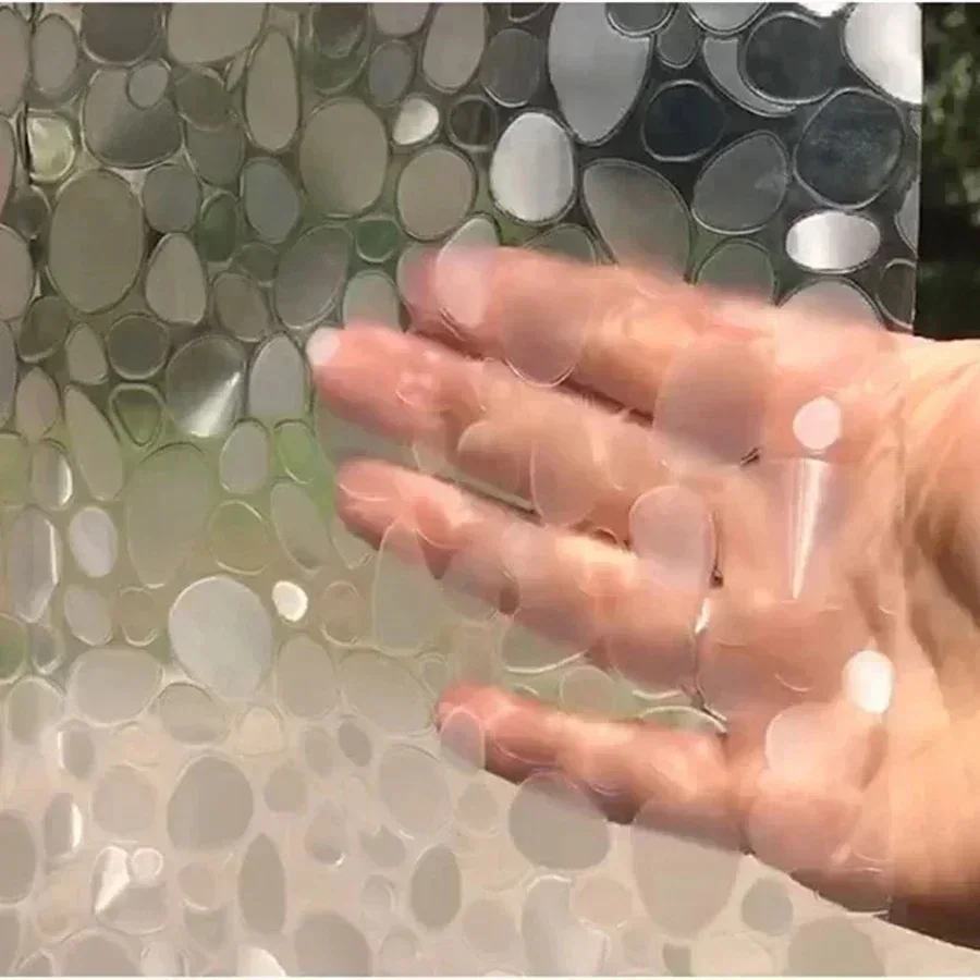 1 Stück wasserdichter, transparenter Duschvorhang, Kieselsteinmuster, PEVA-Badevorhang mit Untermagneten, Kunststoff-Badevorhang für Badewanne – Detail 5
