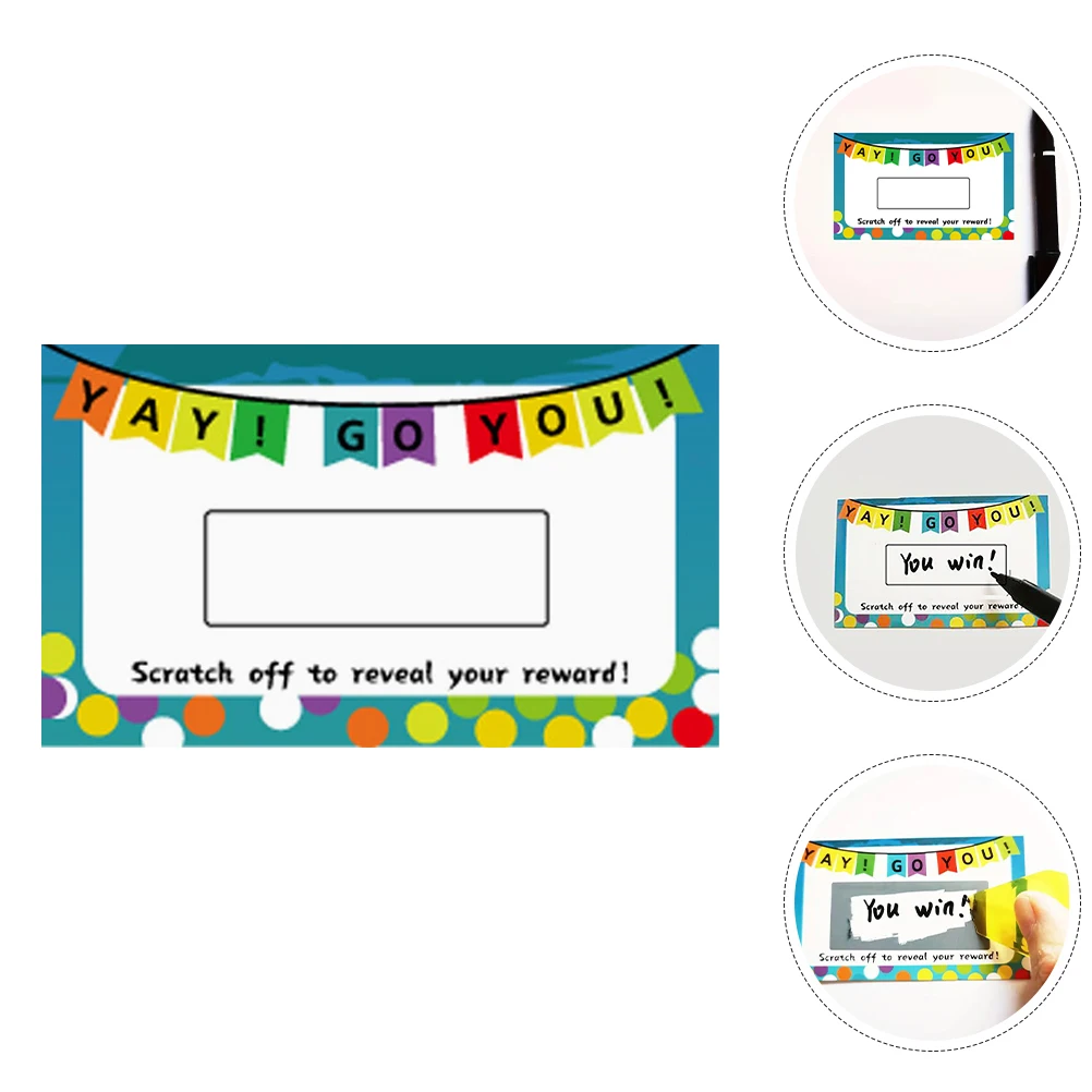 100 Sheets Scratch Card Self Adhesive Labels Plain Stickers Blank Sticky Coloured Prize Scratcher for Containers