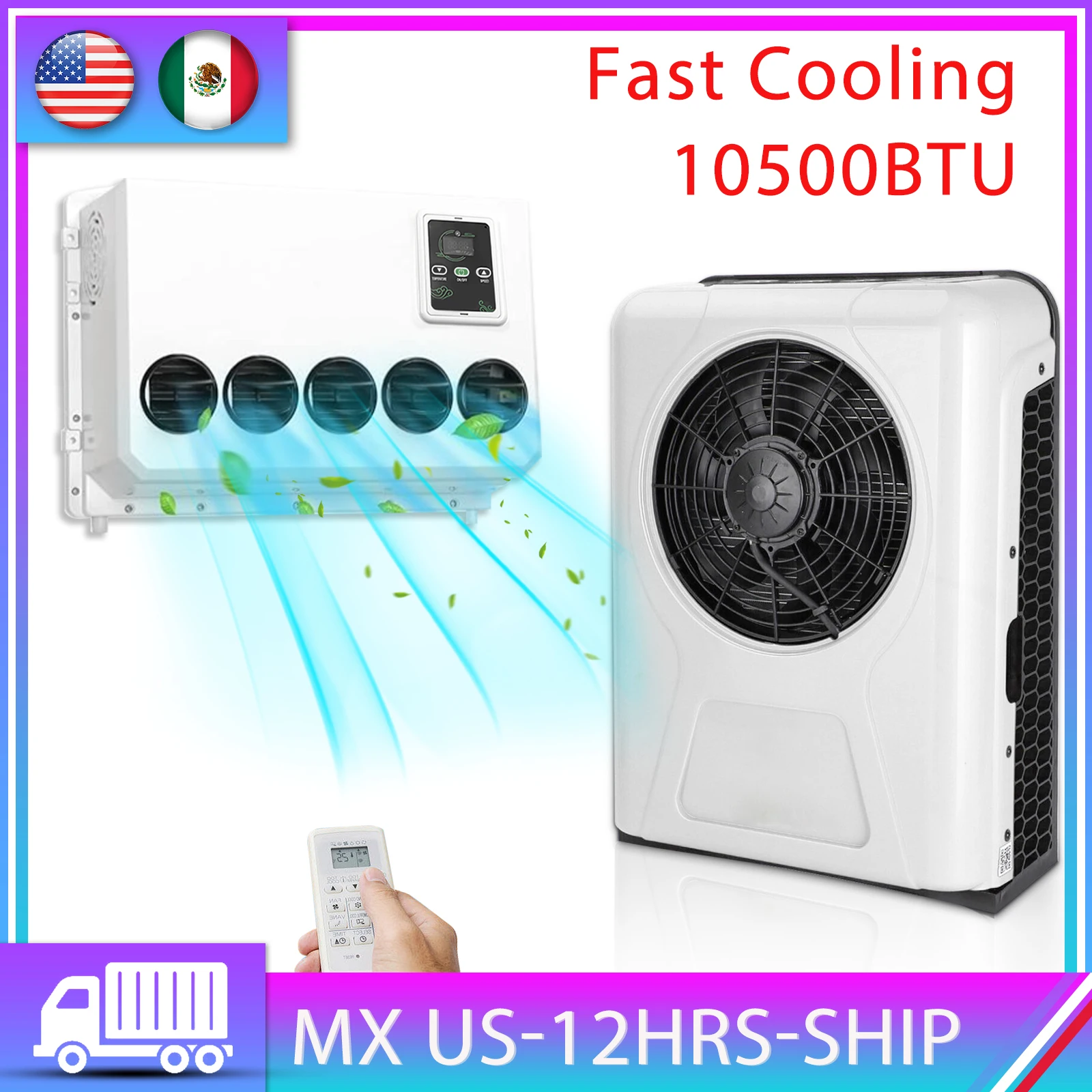 

Aspligo New Energy Split Parking Air Conditioner 12V Truck Electric Air Conditioning For Tractor Van Mowers Balers Harvester