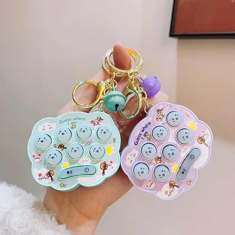 mole keychain Mini Whack-a-mole Game Console Adult Children Parent-child Interactive Leisure Puzzle Cute Cartoon Toy With