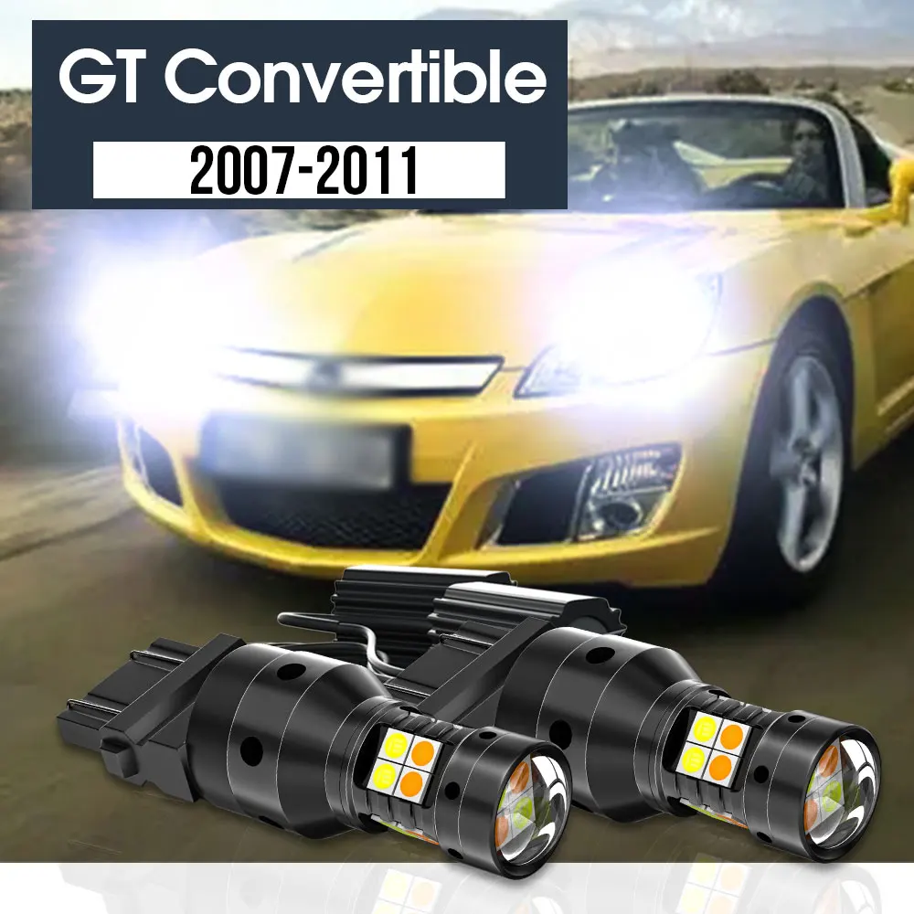 

2pcs LED Dual Mode Turn Signal+Parking Light Blub Lamp Canbus Accessories For Opel GT Convertible 2007-2011 2008 2009 2010