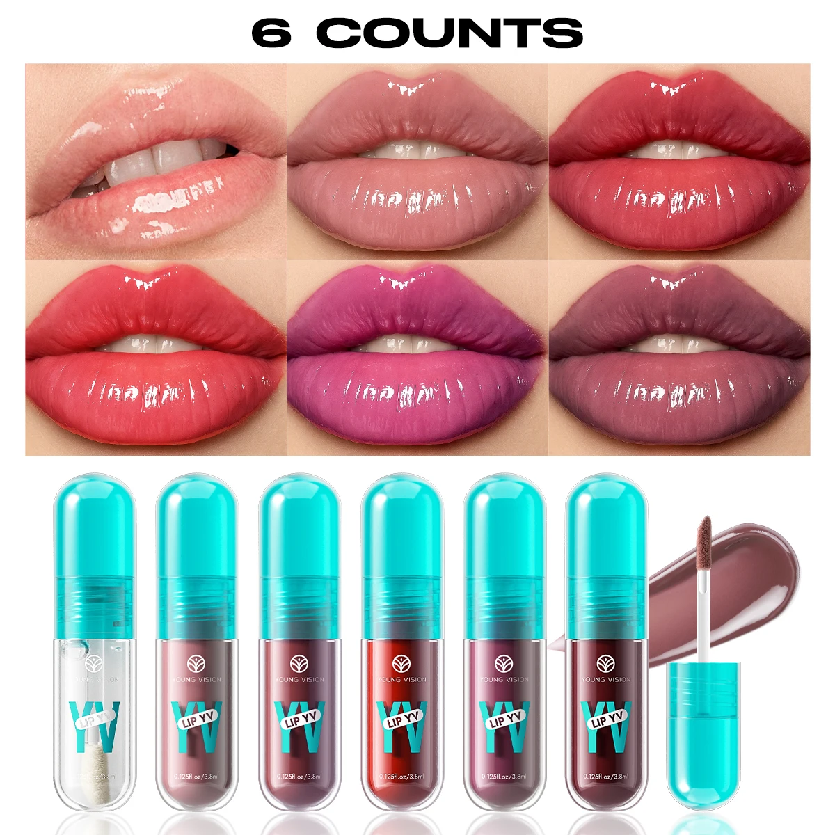 YOUNG VISION 6-Shade Avocado Long-Lasting Moisturizing Lip Stain มีน้ําหนักเบา ไม่เหนียวเหนอะหนะ ถ้วยไม่ติด ลิปคราบ