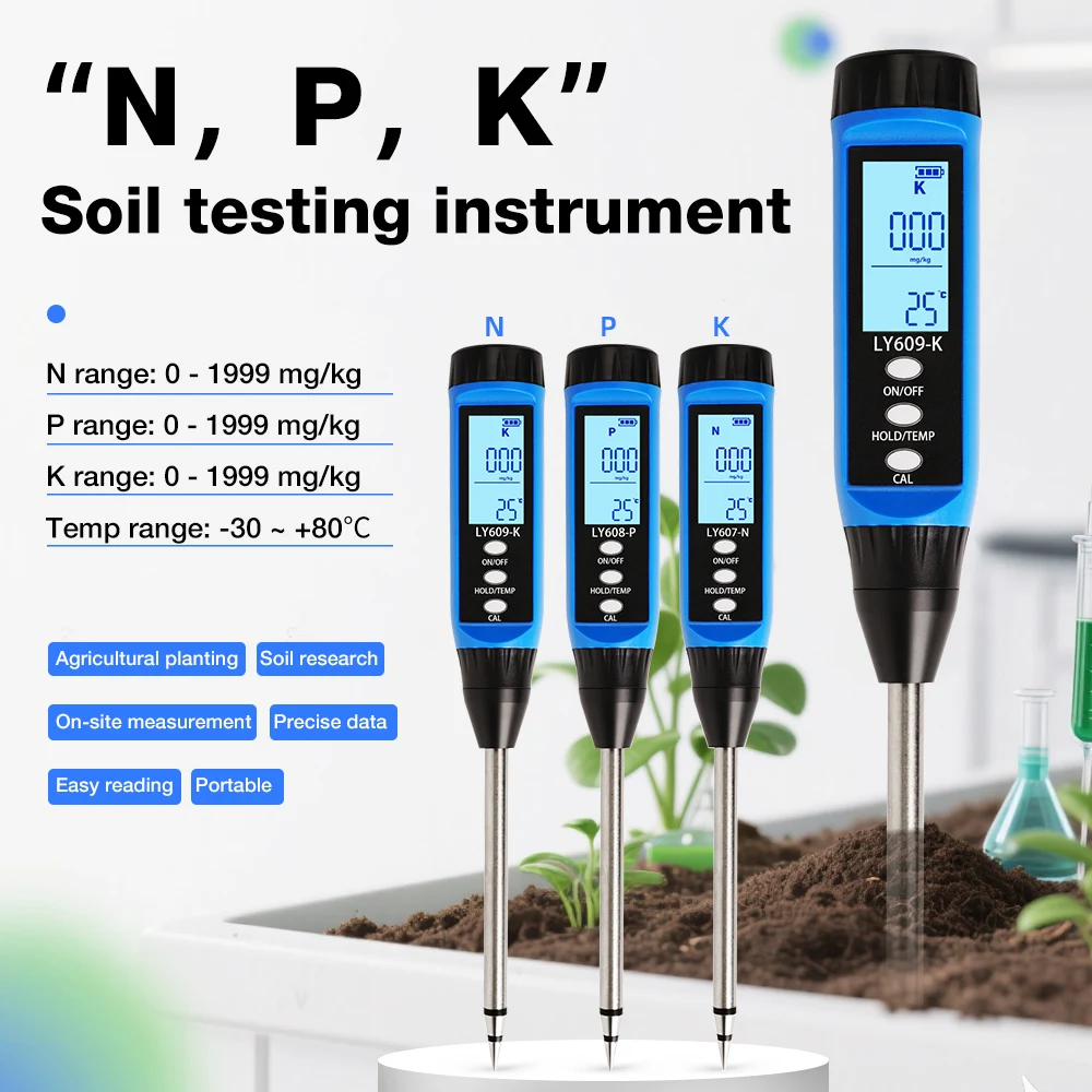 

Soil NPK Tester LCD Backlight Soil Detector Soil Fertilizer Phosphorus Potassium Nutrient Meter NPK Analyser for Greenhouse