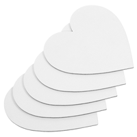 5 Pcs Heart Shape Cotton Drawing Board Thicken Painting Board Artist Paper Board Oil Paint Canvas Sketchpad (White)