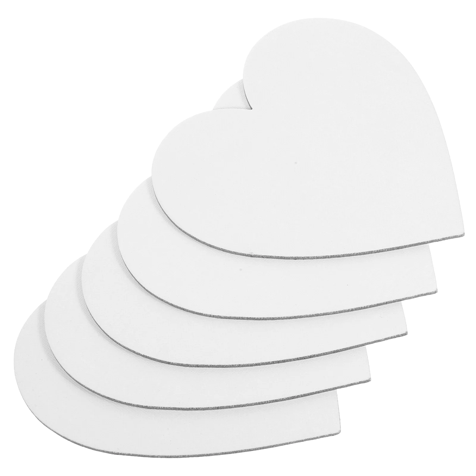 5 Pcs Heart- Shaped Canvases Oil Painting Board Artist Paper Drawing Boards Supplies Panel White Cotton Child