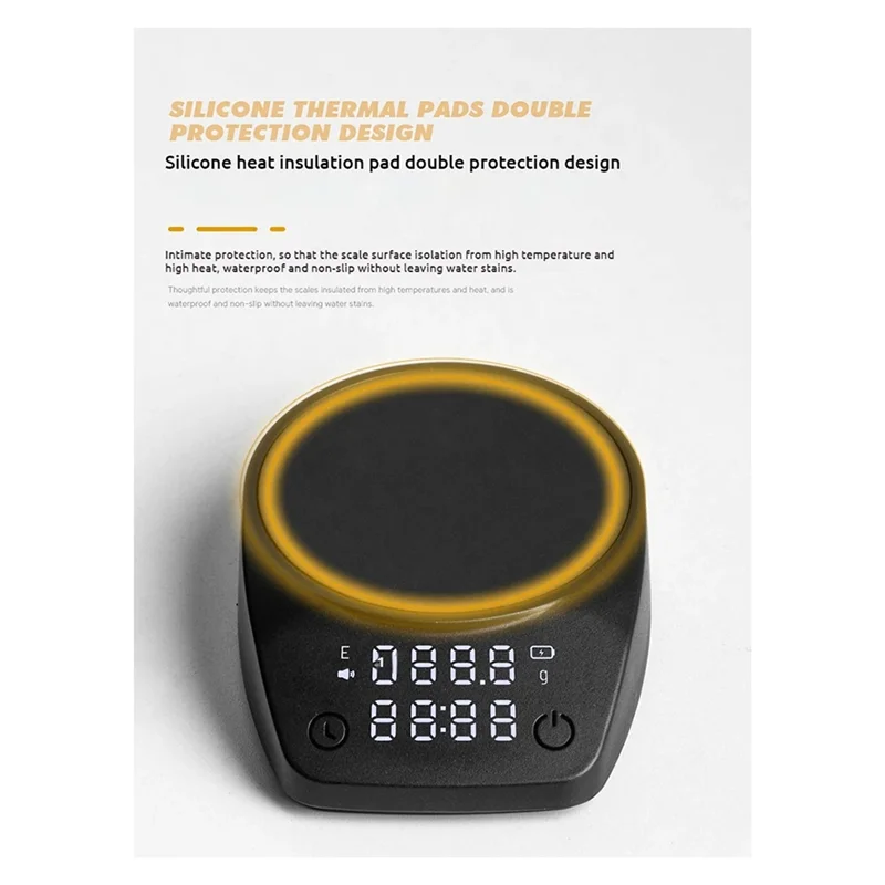 Mini Coffee Time Scale, Italian Coffee Bean Weighing Scale, Kitchen Small 0.1G Coffee Electronic Waterproof Scale-VVBC