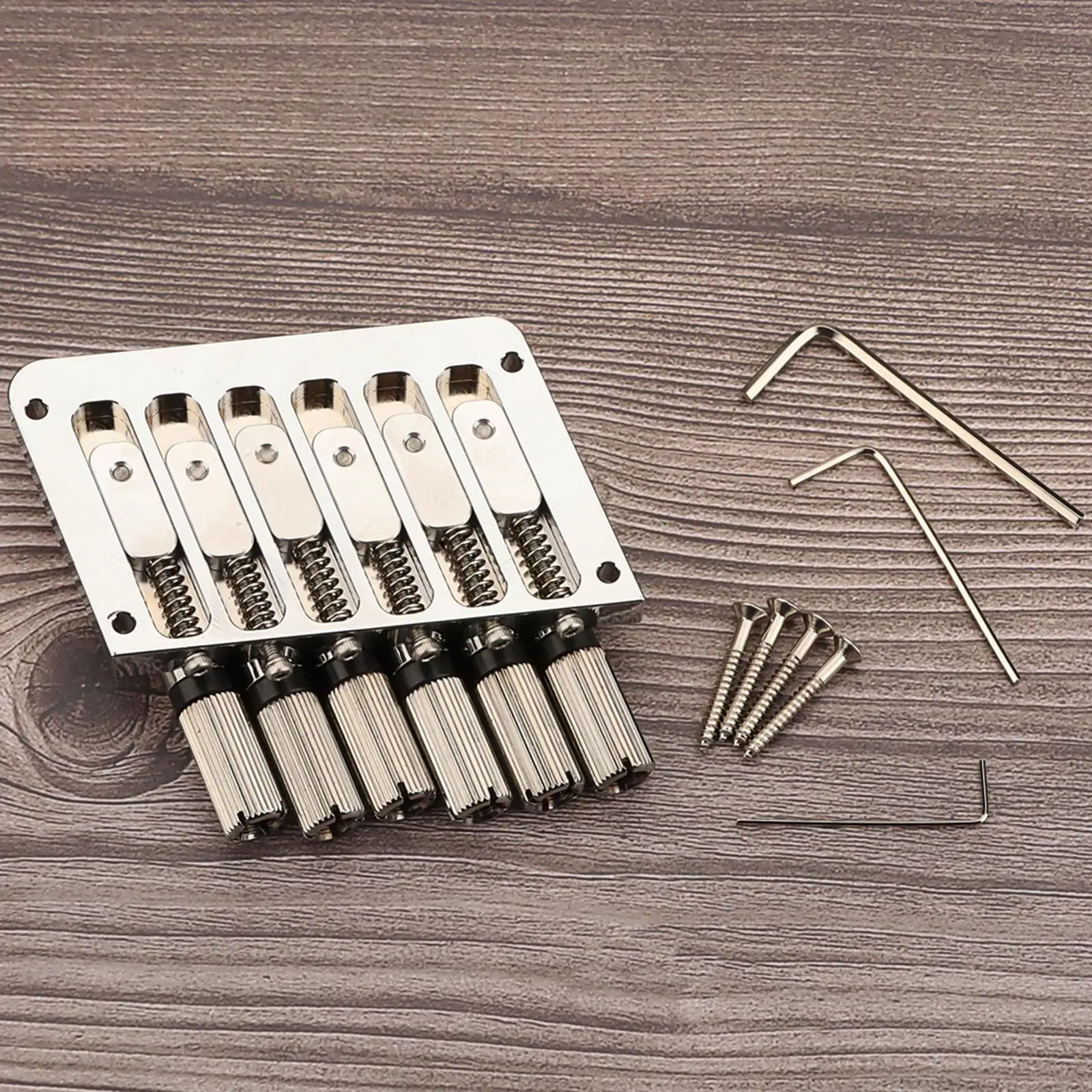 

6 Strings Saddle Headless Guitar Bridge Tailpiece, Metal Headless Guitar Bridge DIY Parts