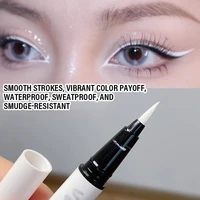 Eyeliner blanc mat, stylo liquide couché, crayon ver à soie, éclaircit les coins des yeux, Pigment Ultra-fin imperméable, fard à paupières Cosplay 4
