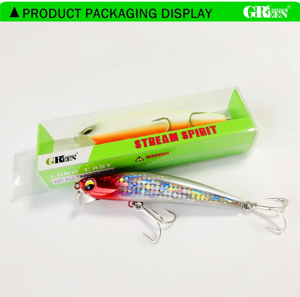 GREENSPIDER 90mm 12g Wolfram Gewicht System Top Angeln Lockt Minnow Kurbel Wobbler Qualität Angelgerät Haken Für Angeln – Detail 9