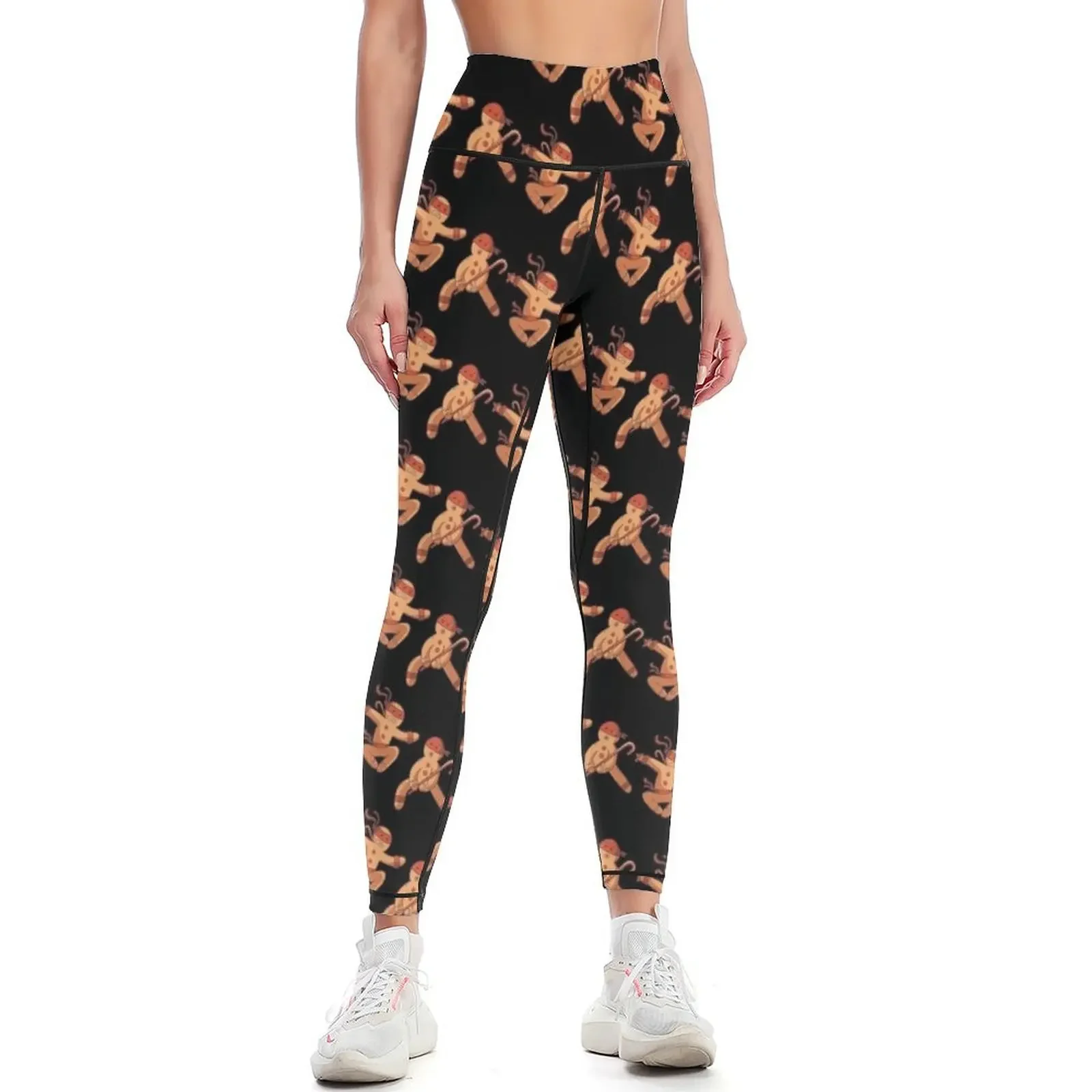 Ninja gingerbread fight. Leggings Clothing fitness exercise clothing for Sportswear woman gym sport pants Womens Leggings