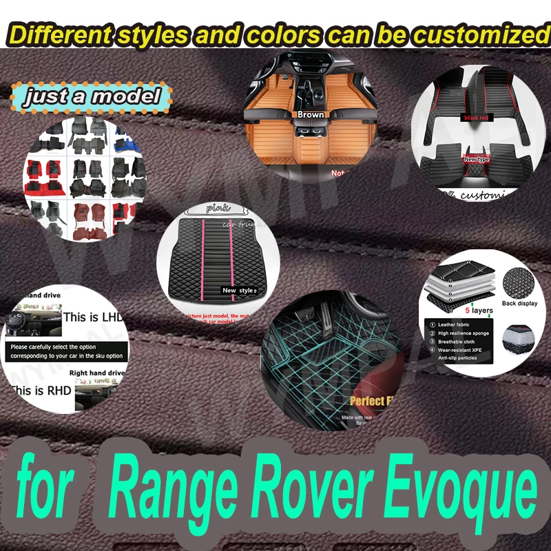 

LUXURY Custom Automotive Car Floor Mats For Range Rover Evoque 2012 2013 2014 2015 Auto Luxury Leather