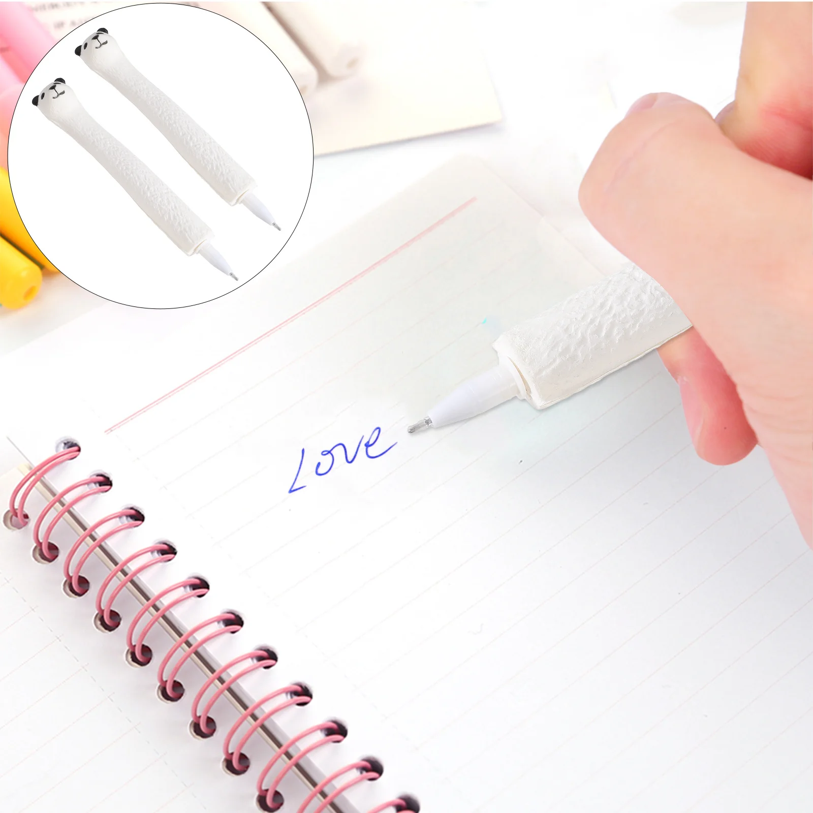 

2Pcs Squeezable Cartoon Alpaca Pens Stress Relief Stationery for Fun Play and Normal Writing Cartoon Gel Pen Students Pen