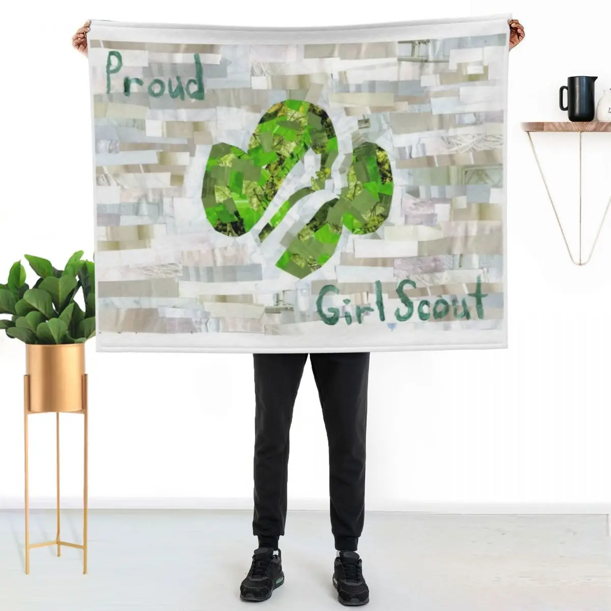 

Proud Girl Scout Throw Blanket Soft Solid Color Blanket for Couch Bed
