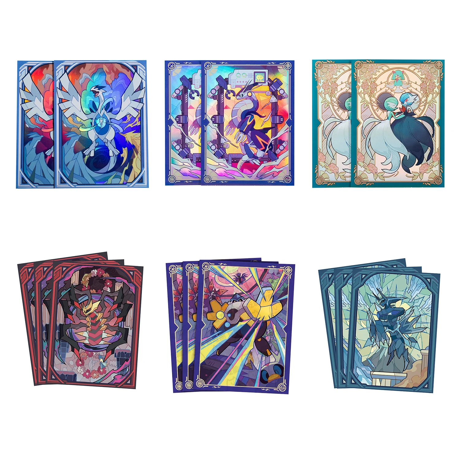 64 unids/bolsa fundas para tarjetas PTCG Foil Charizard Lugia Dialga Gardevoir Giratina Miraidon manos de hierro tamaño estándar protectores de tarjetas TCG