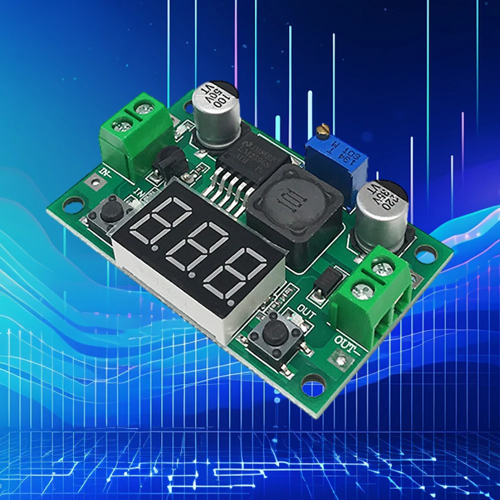 LM2596 DC-DC Buck Adjustable Regulator Module 4.5-40V To 1.25-37V DC-DC Step-Down Power Supply Module 3A with LED Voltmeter