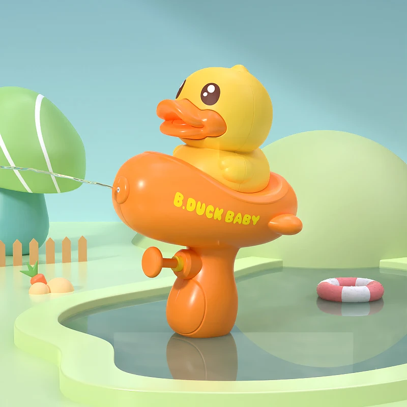 Pistolet à eau de type nervure de petit canard jaune, jouet de bain mignon, odorpulvérisateur de dessin animé, jouets de piscine de douche, jouets de plage d'été, rassemblement d'amis