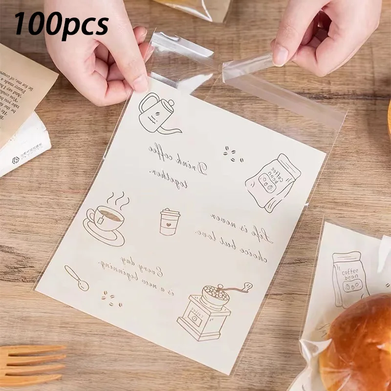 أكياس خبز من الدرجة الغذائية 100 عبوة - أكياس بلاستيكية شفافة قابلة للإغلاق للمخبوزات والخبز المحمص والمعجنات وقفل نضارة ذاتي الغلق (8 × 10 بوصة)