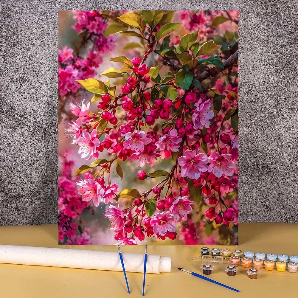 

Diy Oil Painting By Numbers Flowers Tree Acrylic Paint Modern Wall Art Frameless Hand Painted Canvas For Home Decor Wall Art