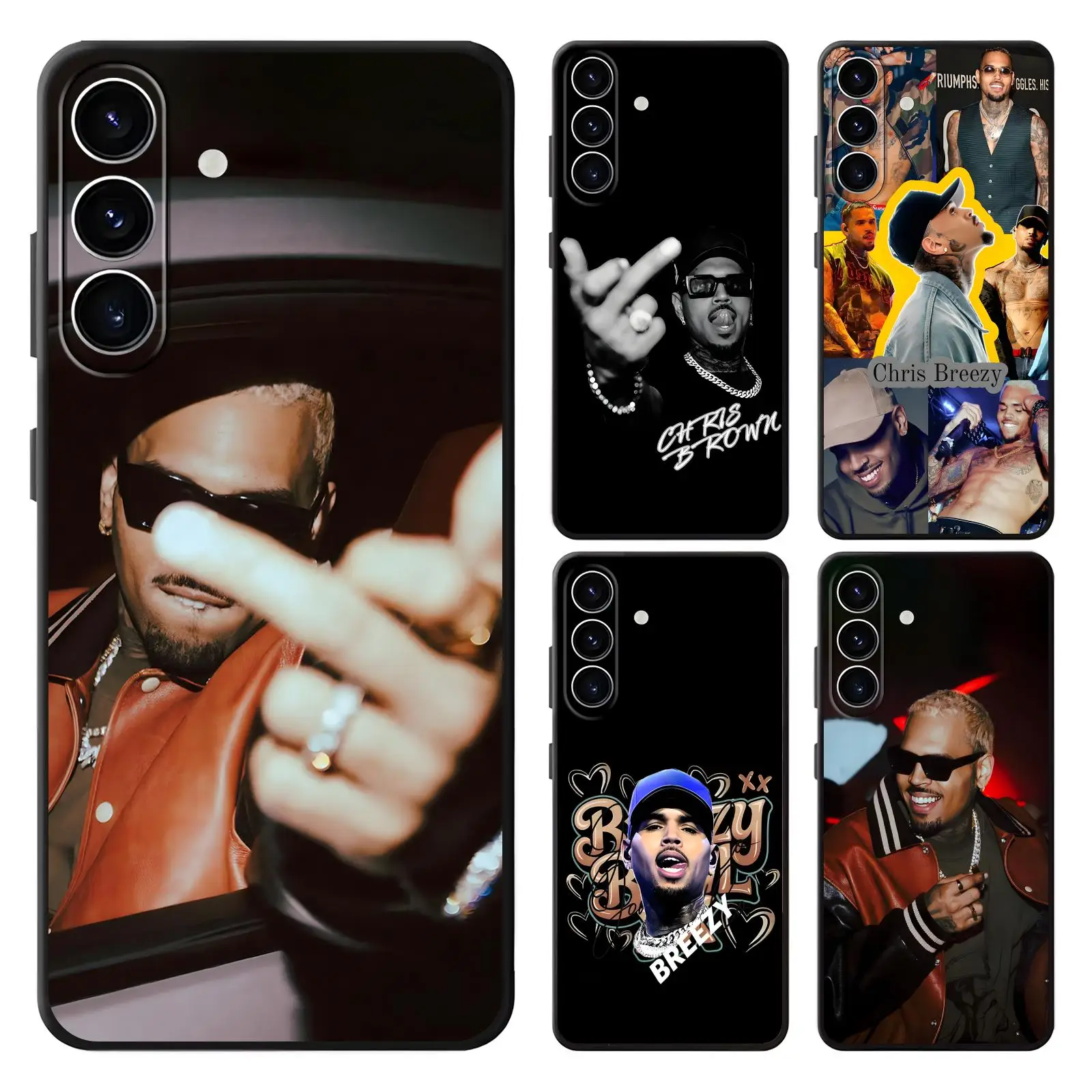Phone Case For Samsung A57 A56 A37 A27 A17 A36 A26 A55 A35 Anti-Drop Soft Black Case Rapper Chris Brown Breezy