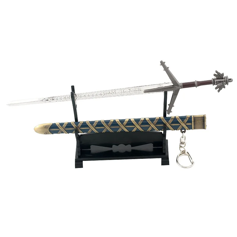 Espada de lago Aerondight de 22CM, totalmente de Metal con funda, artefacto coleccionable, fantasía Medieval, artesanía de acero Noble, arte de exhibición