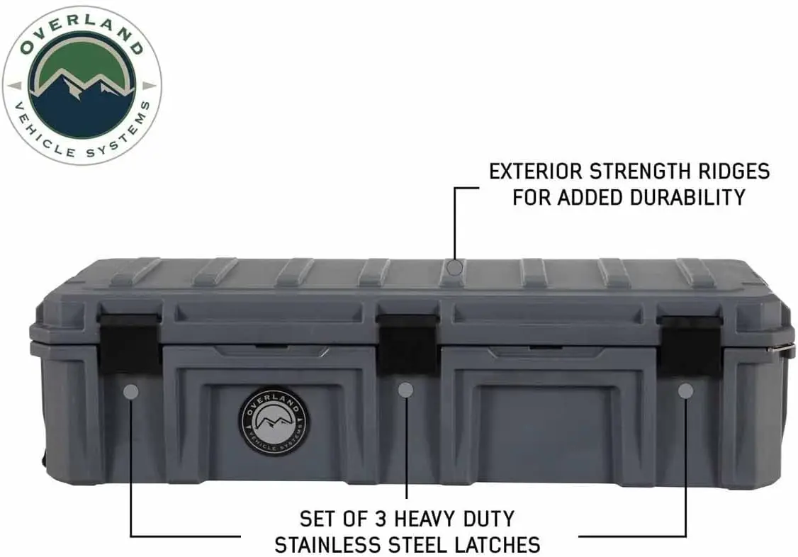 أنظمة المركبات الزائدة D.B.S. صندوق تخزين جاف سعة 117 كيو تي مع فتاحة تصريف وزجاجات |   رمادي غامق |   ختم مقاوم للماء