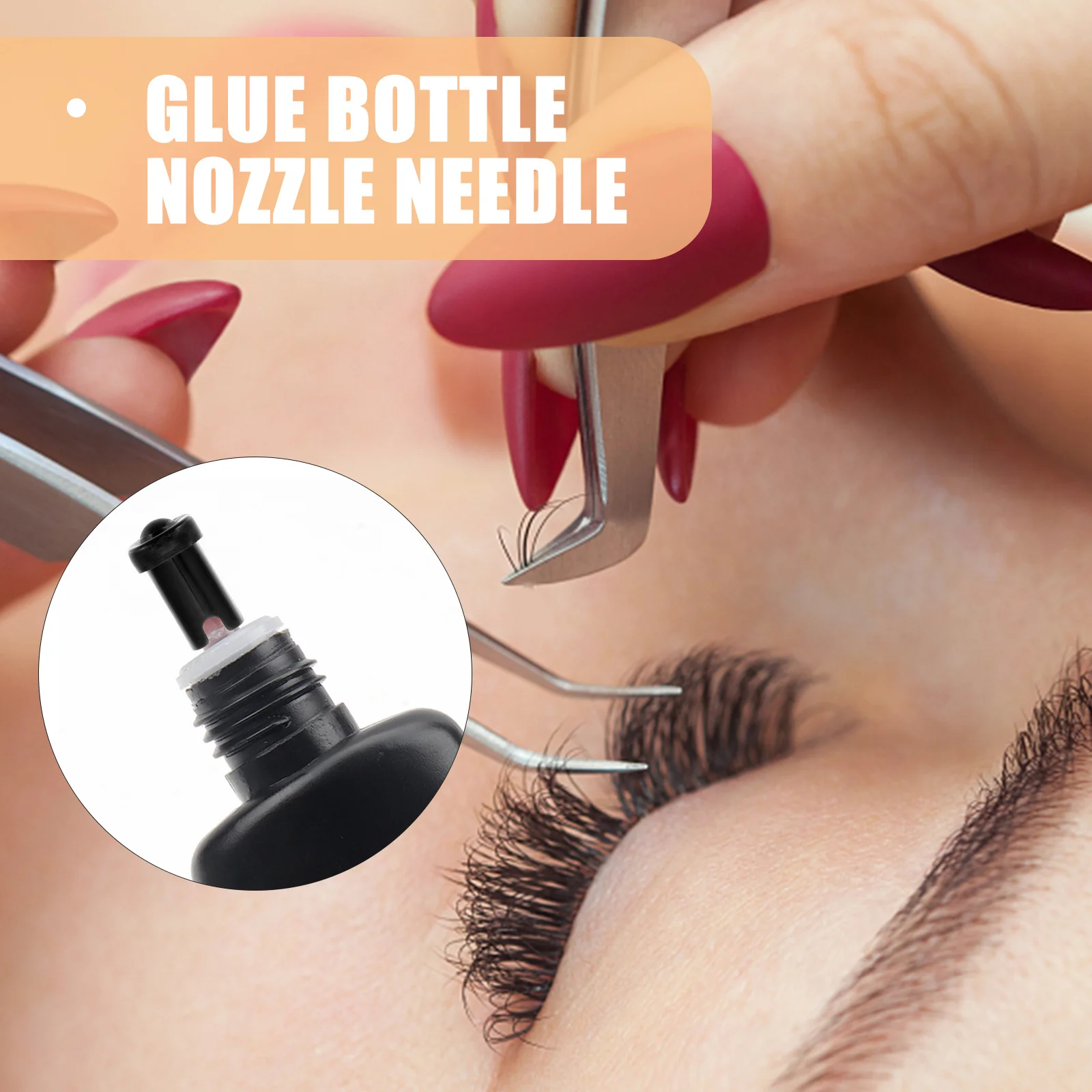 

100Pcs Eyelash Glue Bottle Pin Anti-Blocking Assistant Tool Fine Workmanship Suitable Bottles Glue Replacement Head