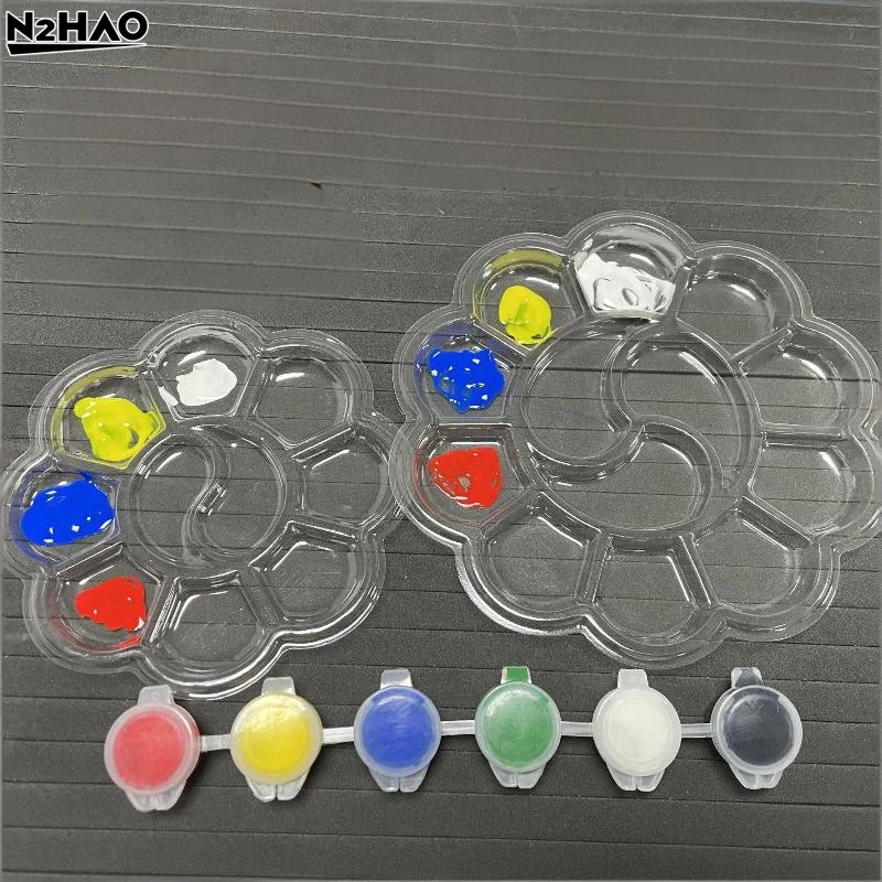 20Pcs Disposable Paint Tray Transparent Color Mixing Palette One-Time Use Painting Supplies Disposable Painting Palettes