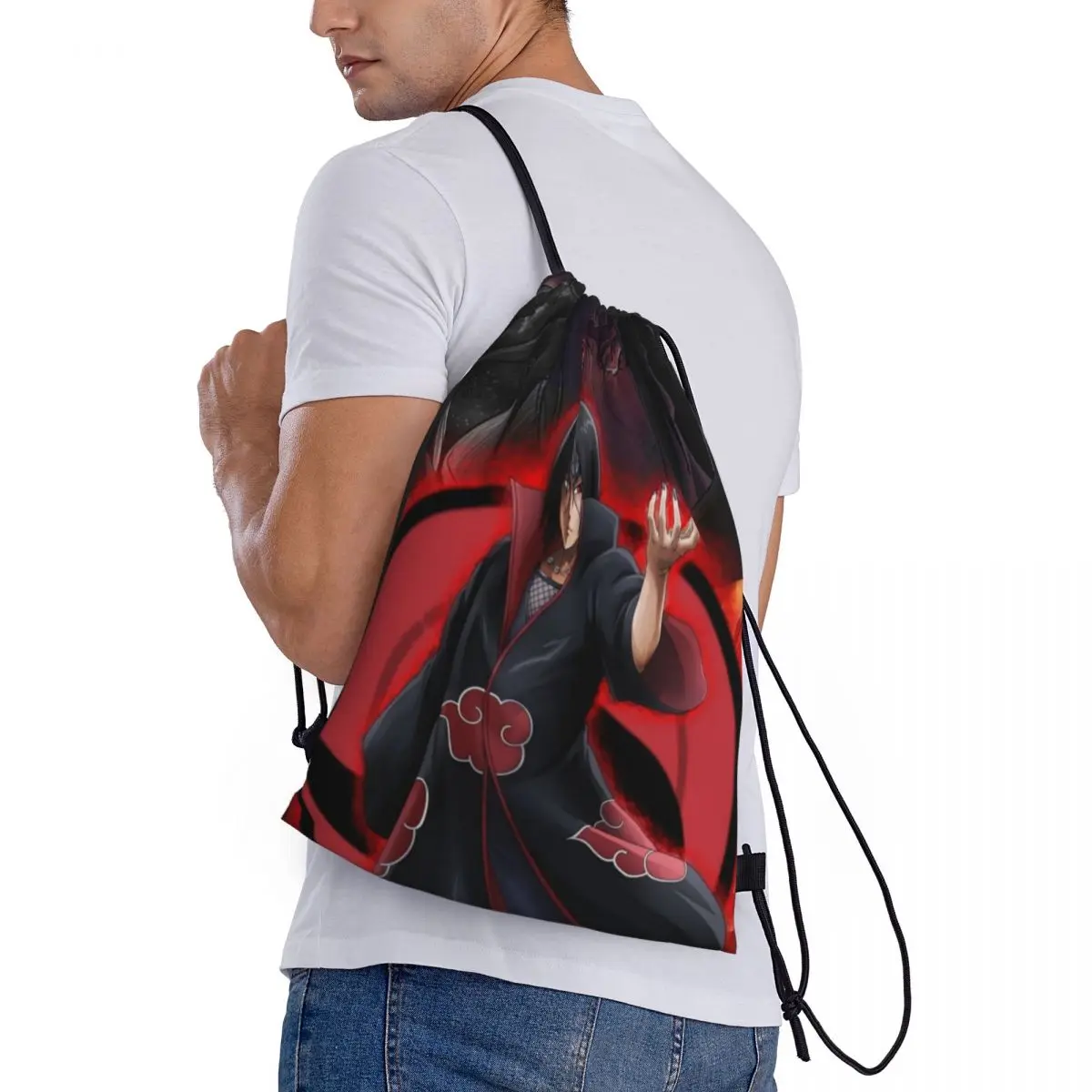 Drawstring bag Storage Portable Handbags Naruto Grocery Shopping Shoulder bags foldable Travel Bag