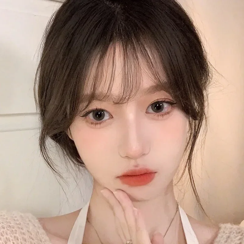 Korean Girls Mini Fake Air Bangs Hair Clip Extensions Hair Styling Tools Fake Fringe Natural False Hairpiece Women Clip in Bangs