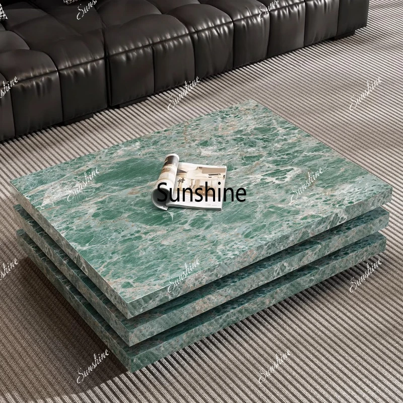 

High-end living room home light luxury modern marble square coffee table