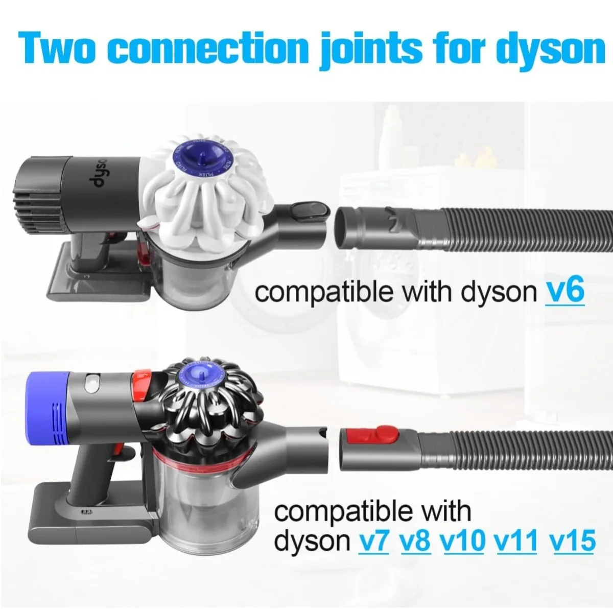 مرفق فراغ لدايسون V15 V12 V11 V10 V8 V7 V6 مجفف تنفيس الأنظف خرطوم مرن مزيل الوبر شق فرشاة تنظيف أداة #3