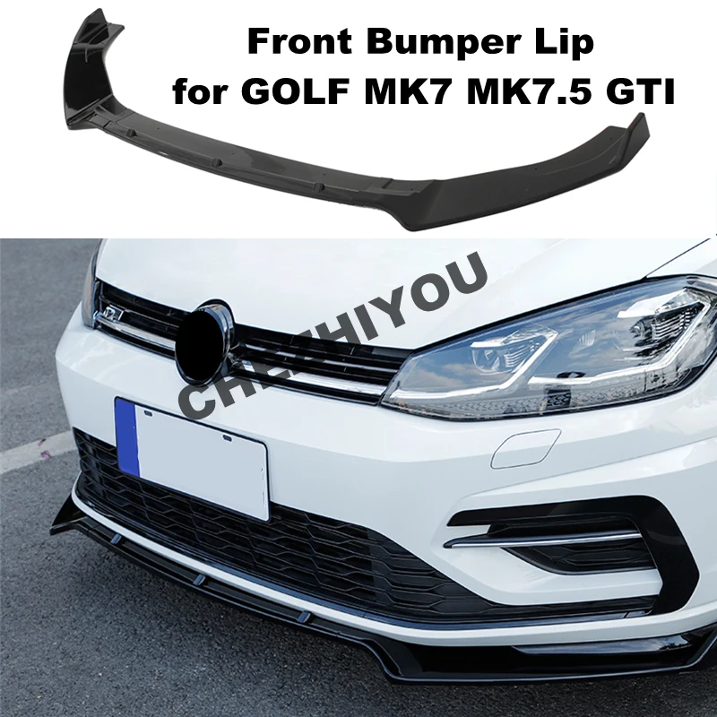 

Car Front Bumper Splitter Lip For Volkswagen For VW Golf MK7 MK7.5 GTI R GTD 2014-2020 Diffuser Spoiler Cover Guard 3 Pieces