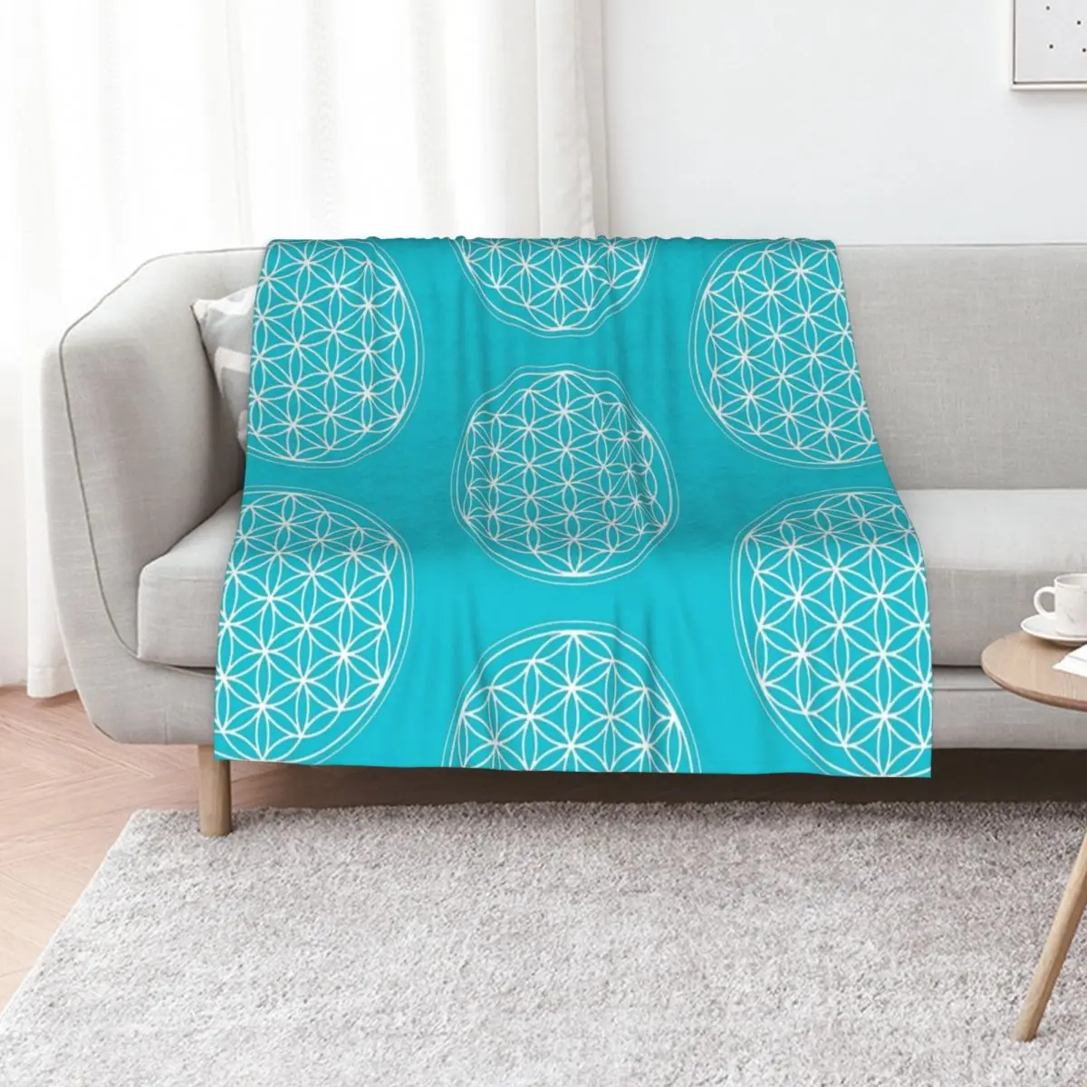 

Flower of life silver Throw Blanket Hairys Flannel Thin Luxury Throw Blankets