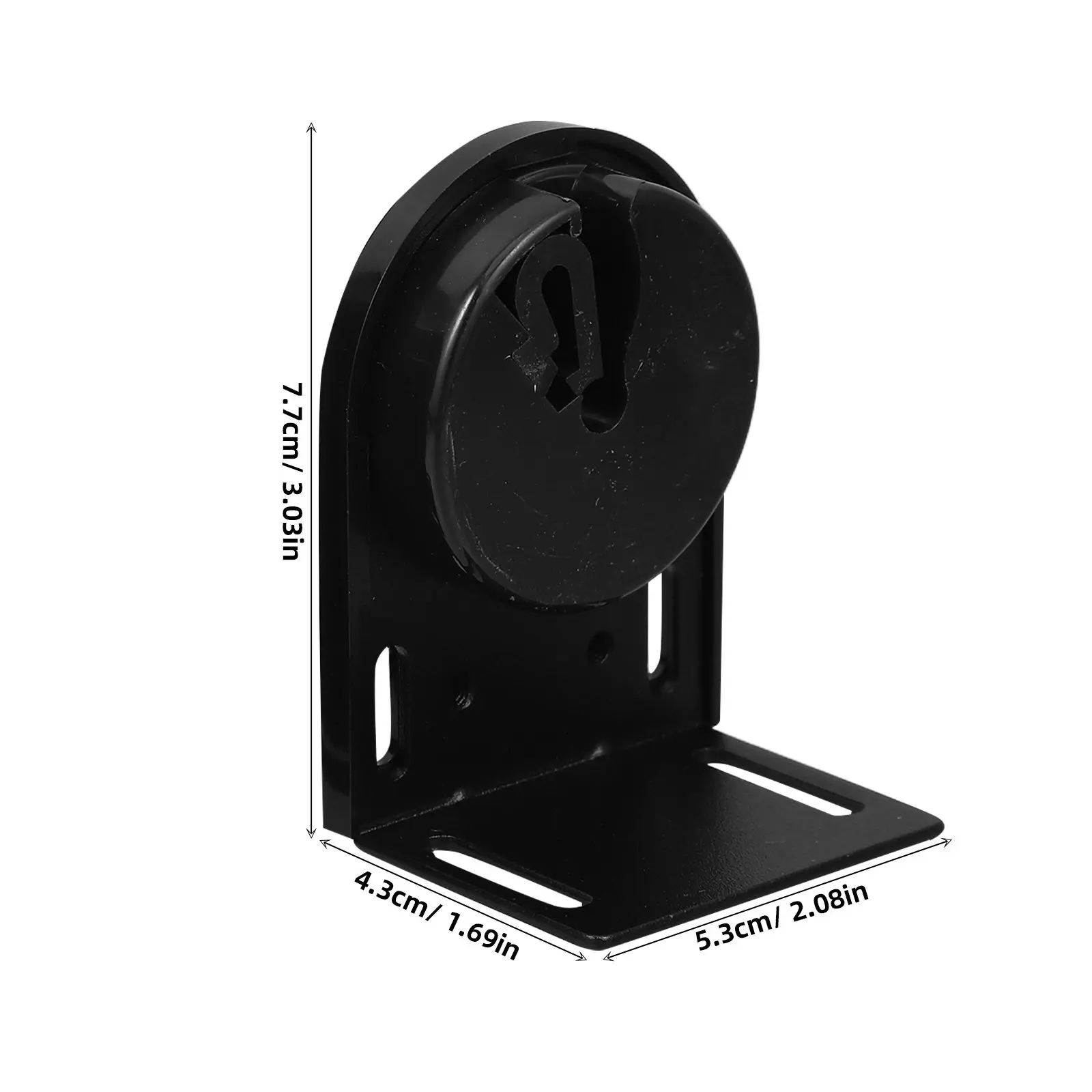 Heavy Duty Black Outdoor Wind-Resistant Curtain Head Roller Blind Support Bracket Universal Fit for Patio Roller Shades Exterior
