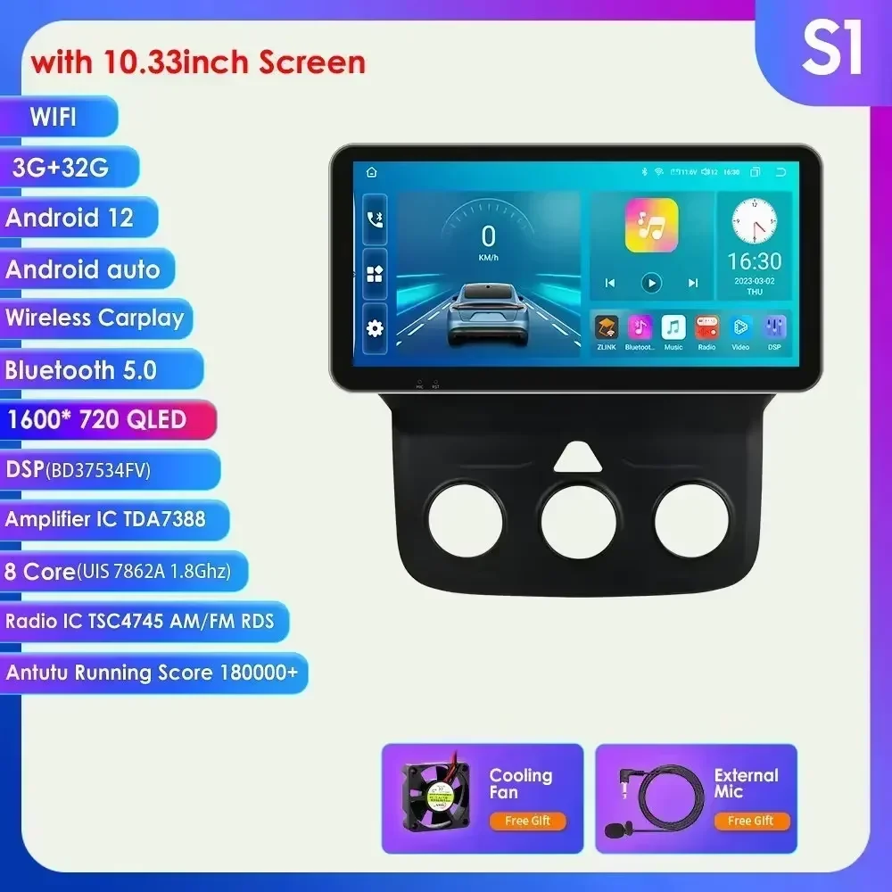 6115 Android autoradio voor Dodge Ram 1500 2500 3500, Carplay, multimediasysteem, navigatie, GPS, stereo, head unit, 2din, RDS, WIFI