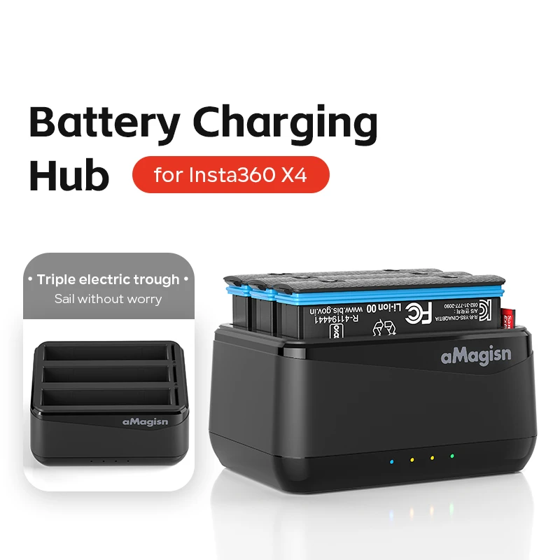 

For Insta360 X4 battery fast charging box X4 charger accessories