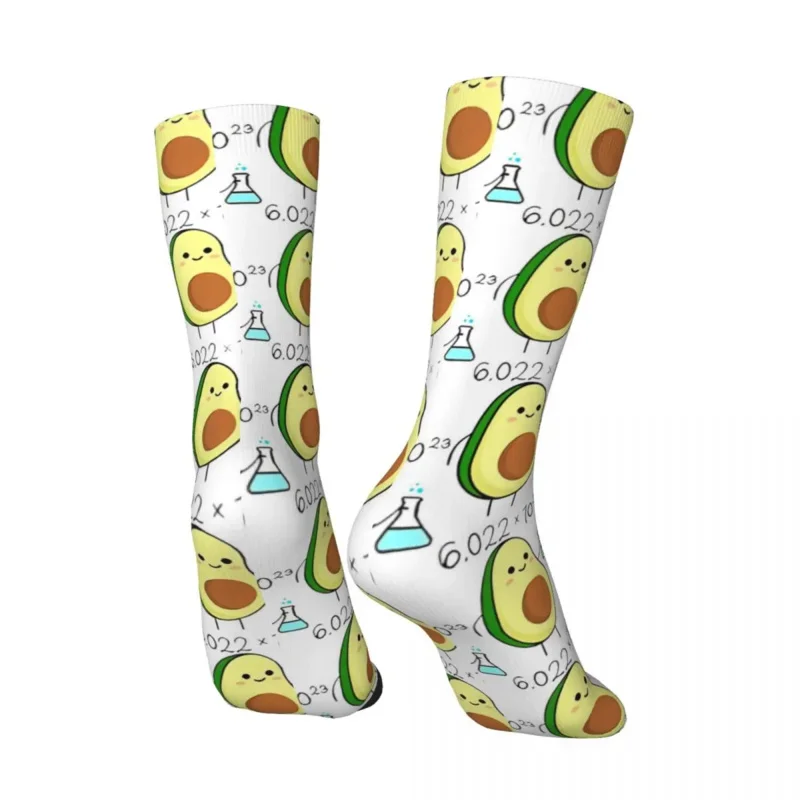 Y2K Vintage Avocado Chemist Men'S Socks Fruits Food Unisex Harajuku Pattern Printed Crazy Crew Sock Gift