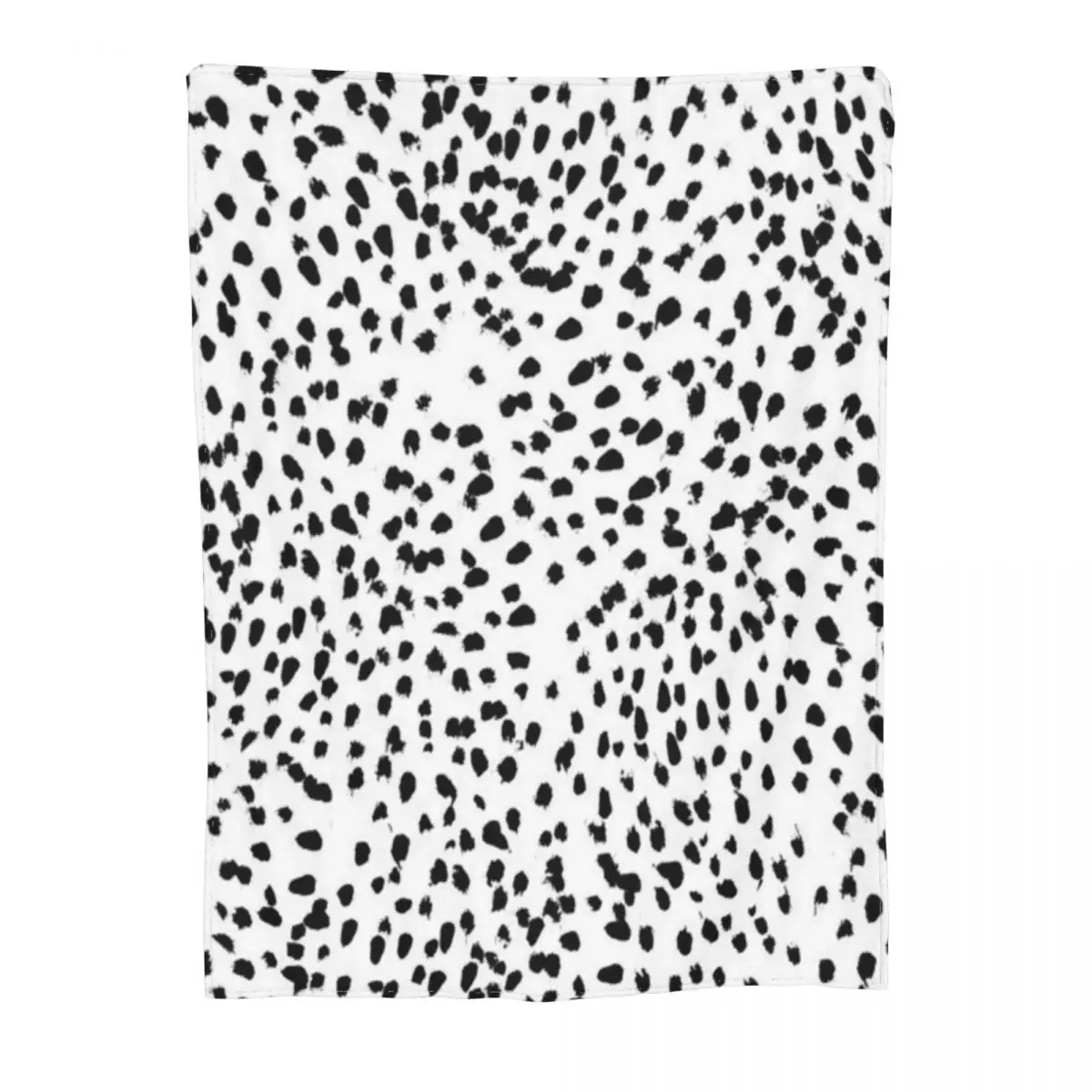 ناديا - بطانية صوف دلماتيكية مطبوعة على شكل حيوانات باللونين الأبيض والأسود BW بطانية صوف دقيقة فائقة النعومة