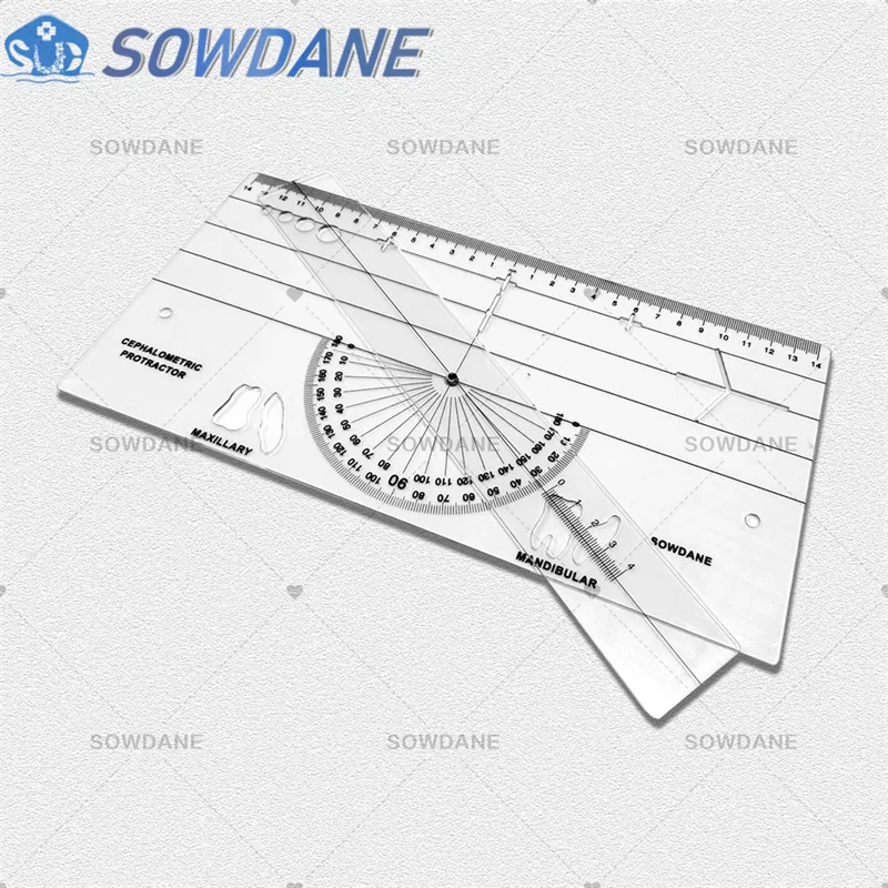 New Dental Guide Plate Dental Cephalometric Ruler X-ray Protractor Measuring Ruler