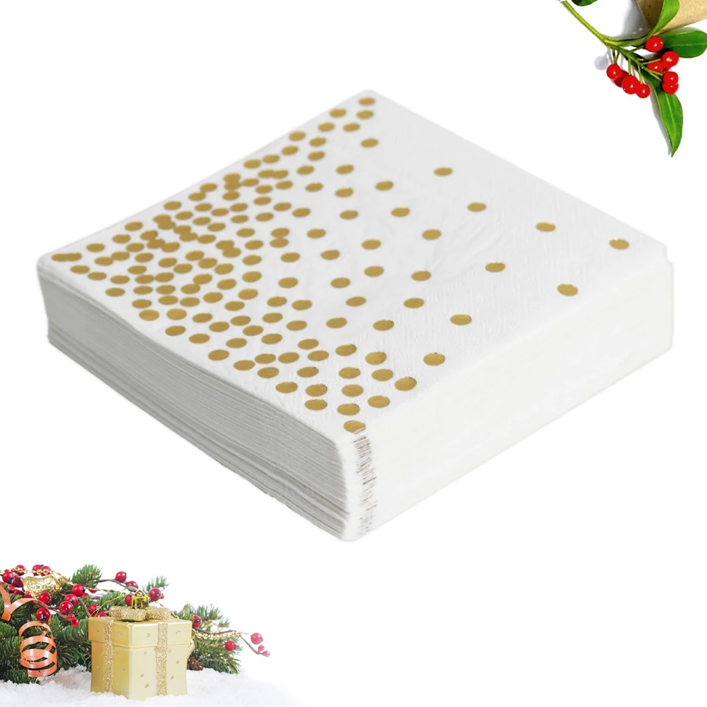 20 قطعة مناديل النقاط الذهبية منقوشة إبداعية مناديل ورقية للاستخدام المتاح في المهرجانات والحفلات هدية تزيين المنزل اليومي #6