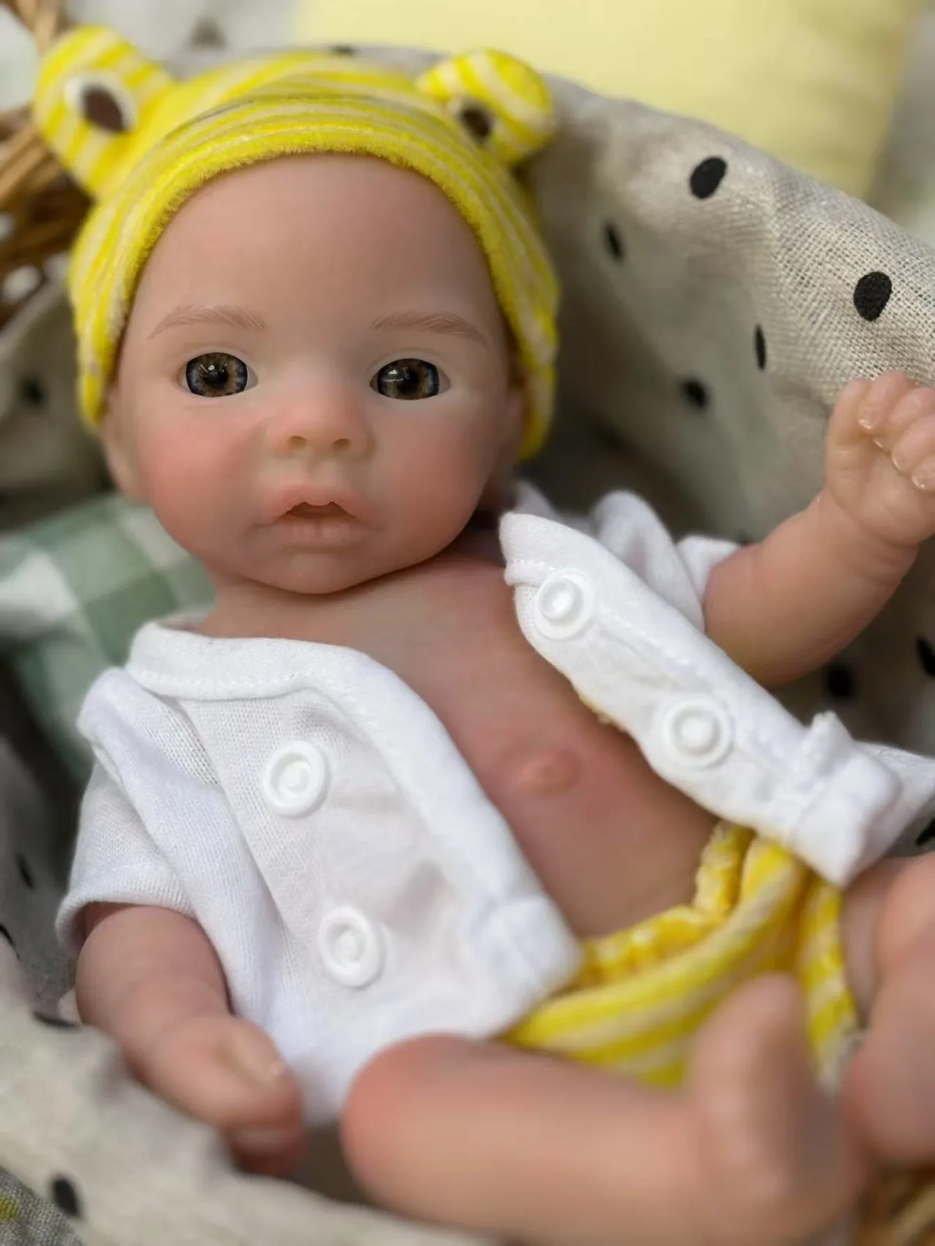 

Aizwa1 10 Inch 3D Painted Silicone Lifelike Newborn Baby Doll Soft Touch Bebe Reborn Doll Girl For Children Birthday Gifts