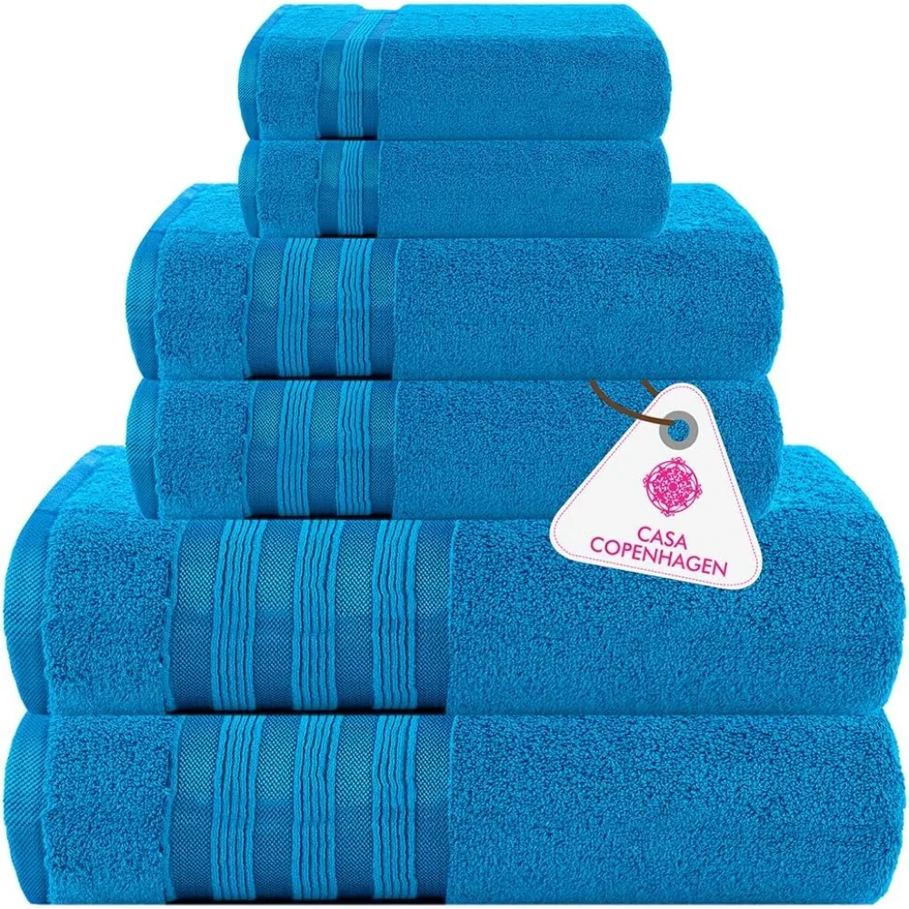 

100% Cotton, 30 x 60 Inches Extra Large Bath Towels, Lighter Weight,Super Absorbent, Perfect Bathroom Towels (Pack of 4, Blue)